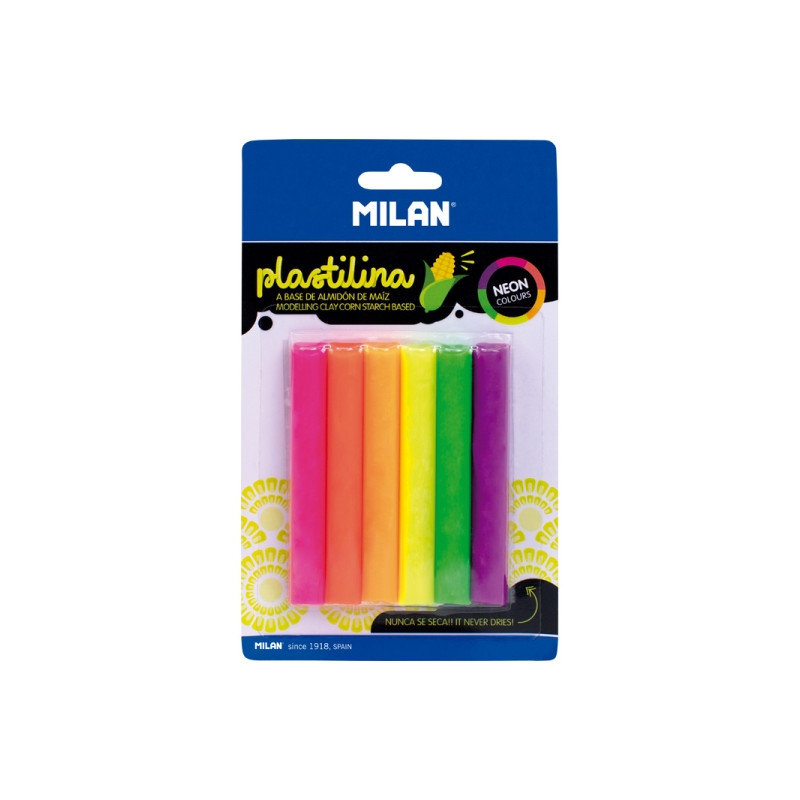 Milan Pack de 6 Barritas Plastilina de Colores
