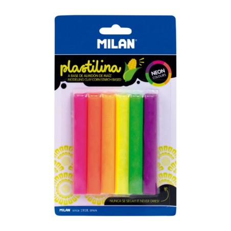Milan Pack de 6 Barritas Plastilina de Colores