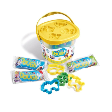 Carioca Doughy Cubo con 3 Paquetes de Pasta de Modelar 50gr + 4 Moldes