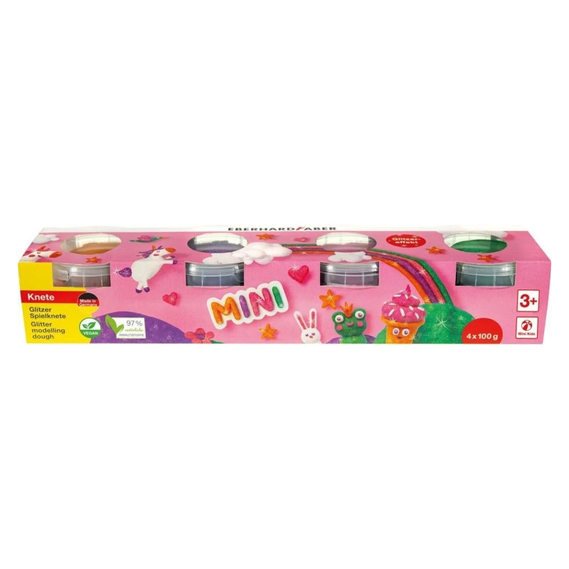 Eberhard Faber Mini Kids Pack con 4 Botes 100gr de Pasta de Modelar