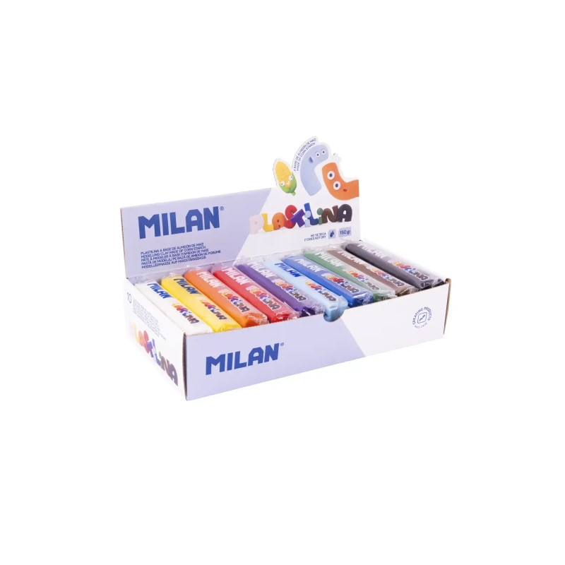 Milan Caja con 10 Barras de Plastilina de 150gr