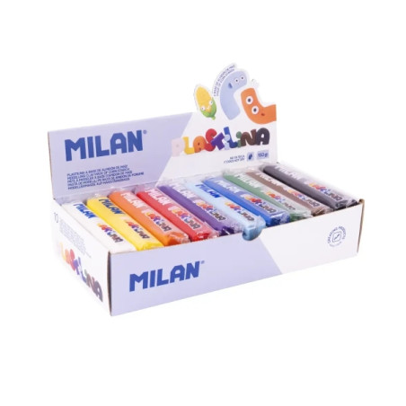 Milan Caja con 10 Barras de Plastilina de 150gr