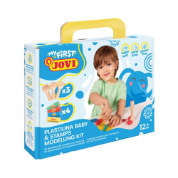Jovi My First Plastilina Kit de Modelaje con 4 Pastillas de Plastilina 38gr + 3 Estampadores de Madera