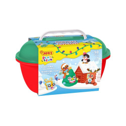Jovi Play & Fun Cofre Christmas Adventure con 24 Barras de Plastilina 15gr + Modeladores + Recortables