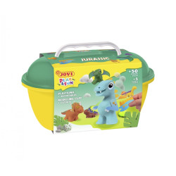 Jovi Play & Fun Cofre Jurassic con 24 Barras de Plastilina 15gr + Modeladores + Recortables