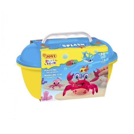 Jovi Play & Fun Cofre Splash con 24 Barras de Plastilina 15gr + Modeladores + Recortables