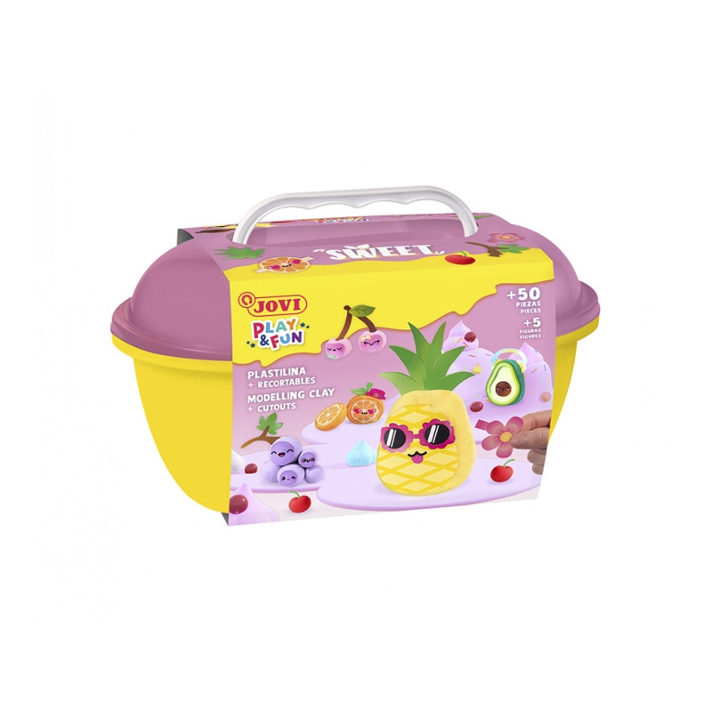 Jovi Play & Fun Cofre Sweet con 24 Barras de Plastilina 15gr + Modeladores + Recortables
