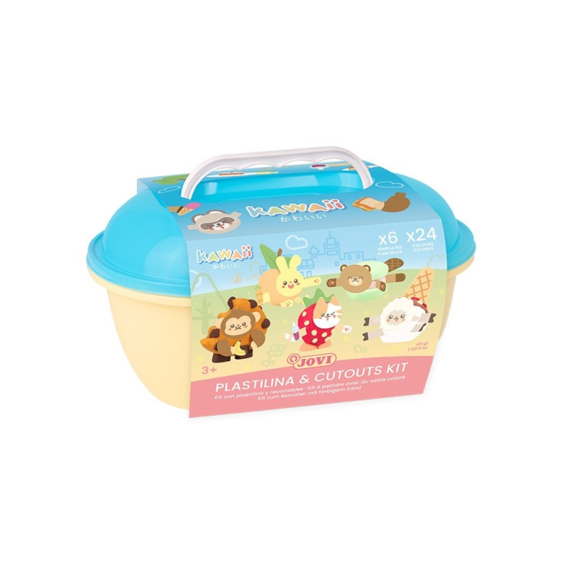 Jovi Kawaii Cofre con 24 Barras de Plastilina 15gr + Modeladores + Recortables