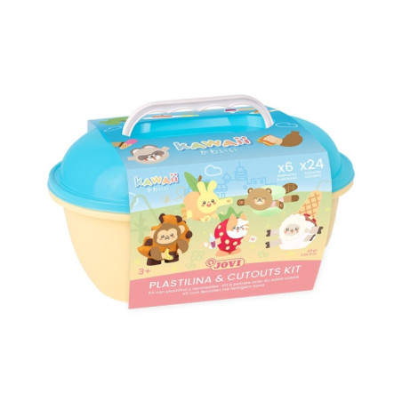 Jovi Kawaii Cofre con 24 Barras de Plastilina 15gr + Modeladores + Recortables