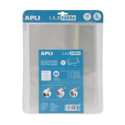 Apli Pack de 5 Forros para Libros 300mm de Polipropileno 75 micras