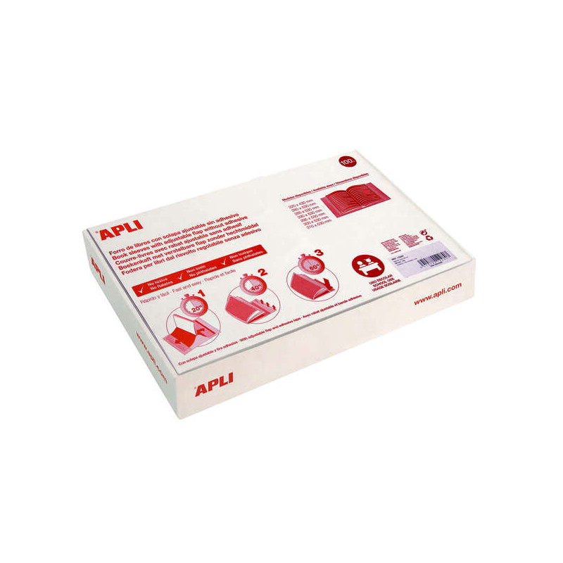 Apli Caja de 100 Forros para Libros 290mm PVC 130 micras