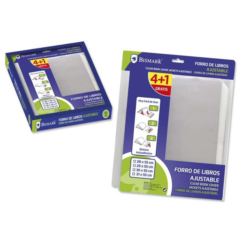 Bismark Pack de 5 Forros para Libros 290mm de Polipropileno