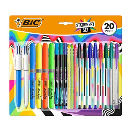 Bic Escritura Multicolor Pack de 20 Piezas Variadas