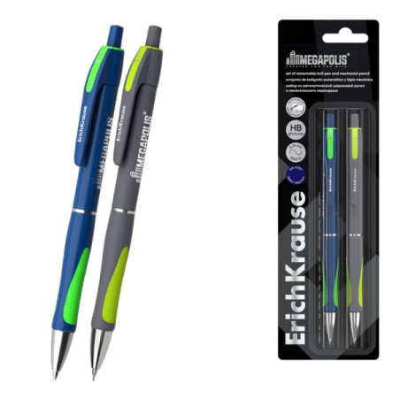 ErichKrause Megapolis Pack de Boligrafo Retractil y Portaminas
