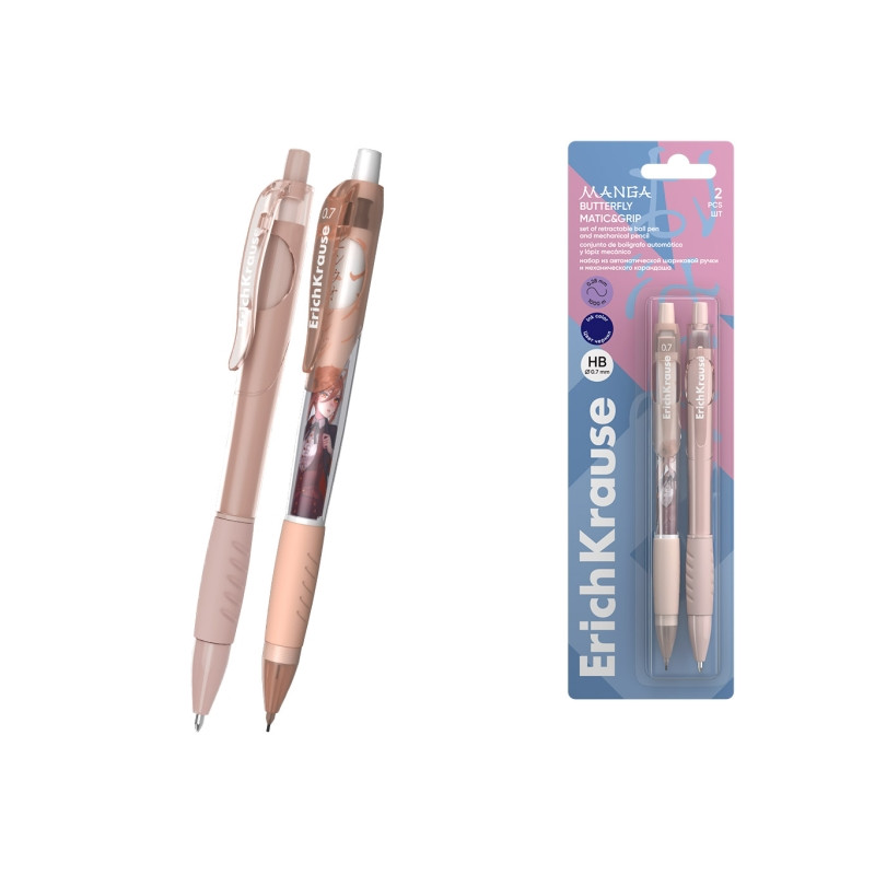 ErichKrause Matic and Grip Pack de Boligrafo Retractil y Portaminas