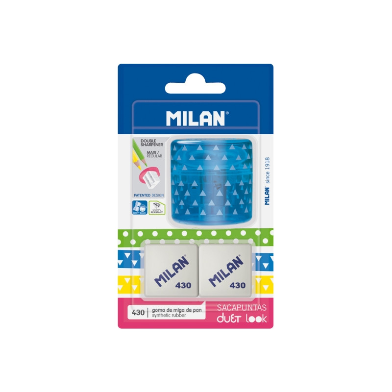 Milan Duet Look Pack de Sacapuntas + 2 Gomas 430