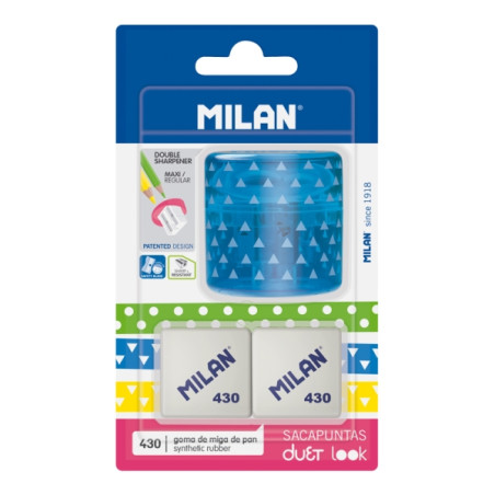 Milan Duet Look Pack de Sacapuntas + 2 Gomas 430