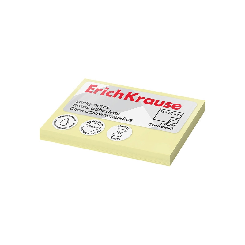 ErichKrause Bloc de 100 Notas Adhesivas 50x75mm