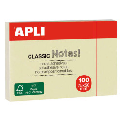 Apli Notas Adhesivas Classic 75x50mm Bloc 100 Hojas