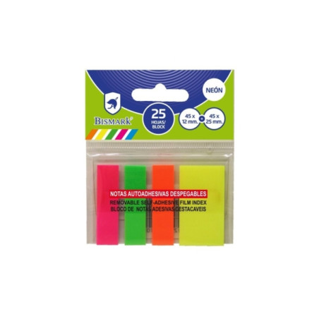 Bismark Pack de 100 Indices Adhesivos 3x 45mm x 12mm y 1x 45mm x 24mm