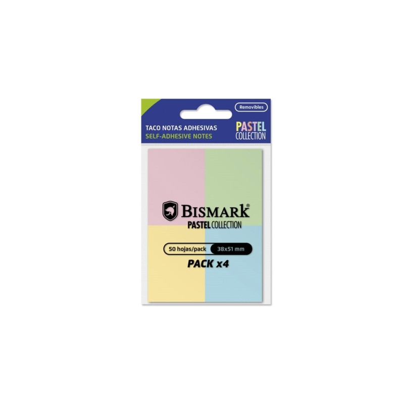 Bismark Pack de 4 Blocs de 50 Notas Adhesivas 38x51mm (24u.)