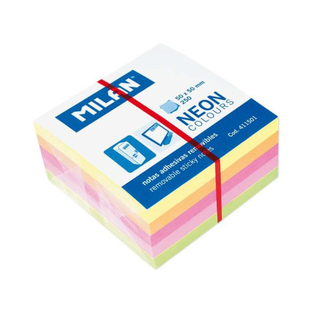 Milan Bloc de 250 Notas Adhesivas Neon Mini (12u.)