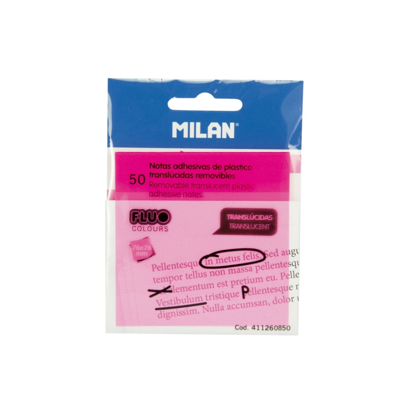 Milan Fluo Pack de 50 Notas Adhesivas