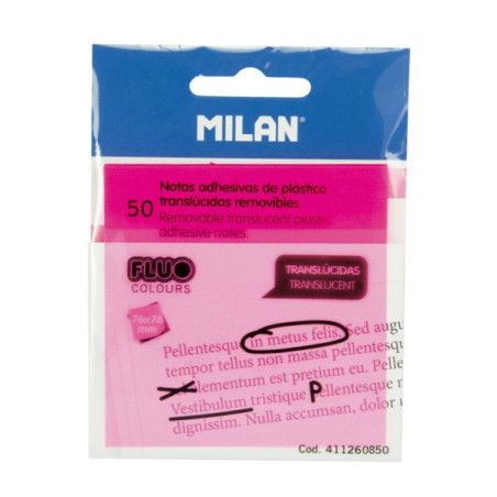 Milan Fluo Pack de 50 Notas Adhesivas