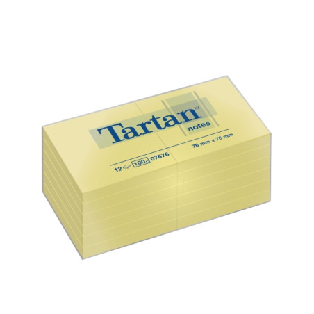 Tartan Pack de 12 Blocs de 100 Notas Adhesivas Reposicionables