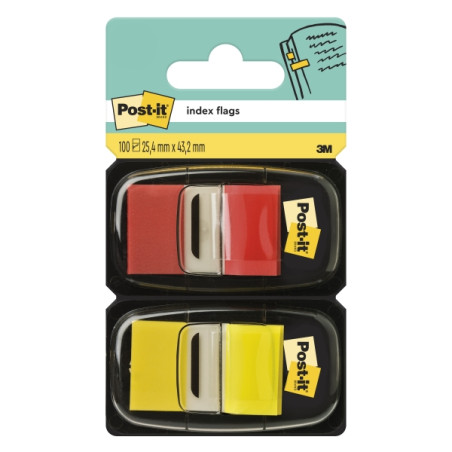 Post-it Index Pack de 2 Dispensadores con 100 Marcadores de Indice Reposicionables