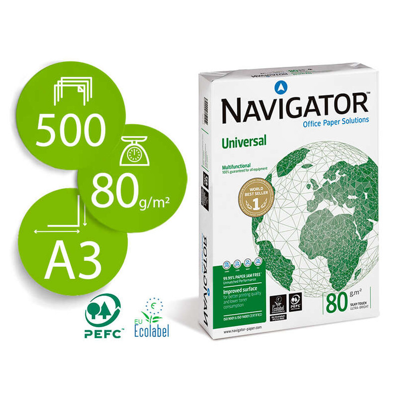 Navigator Papel A3 80gr 297x420mm (500 Hojas) (5u.)