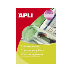 Apli Pack con 100 Transparencias de Poliester A4 para Impresoras Inkjet Varios Alta Calidad de