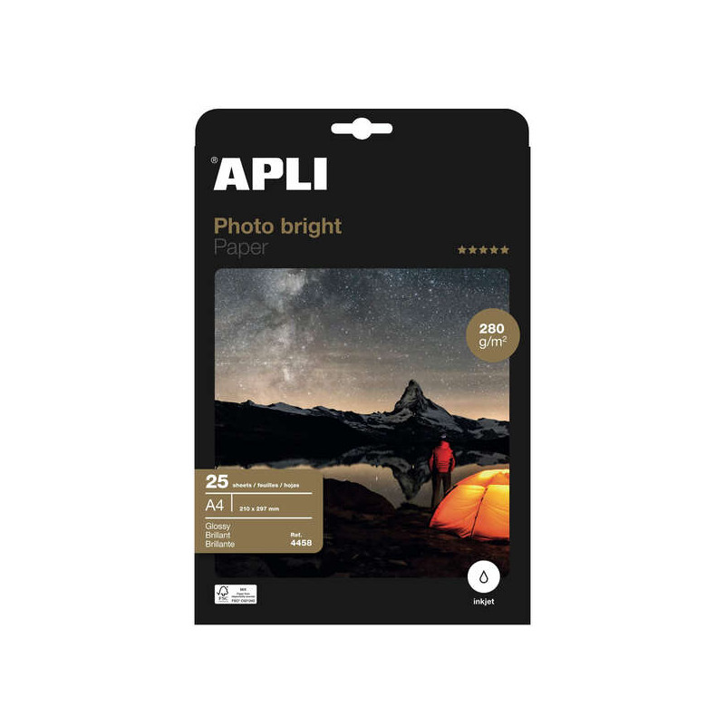 Apli Papel Fotografico Photobright A4 280g 25 Hojas