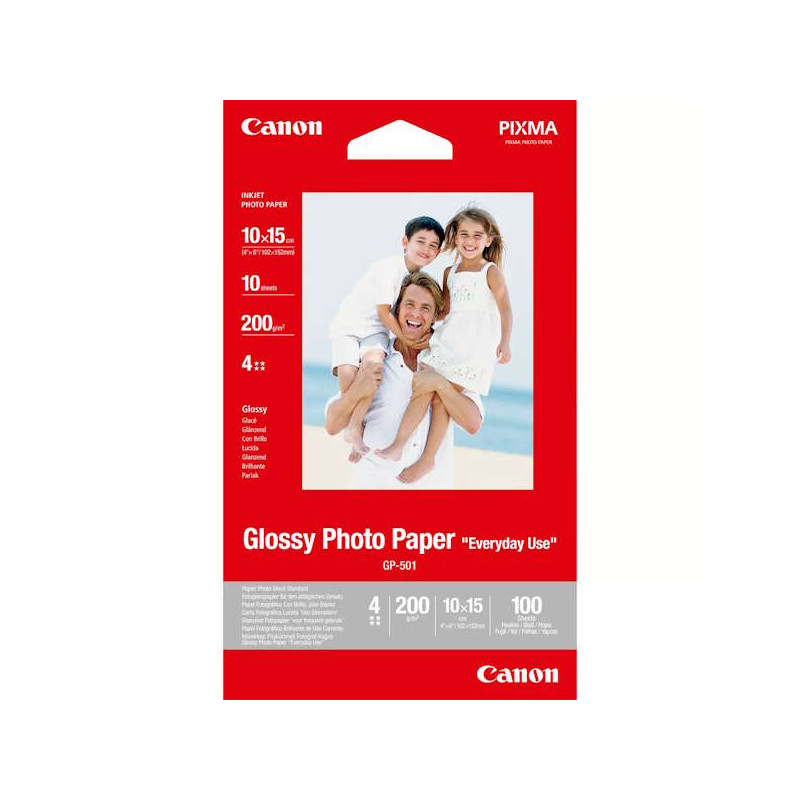 CANON GP-501 Papel Fotografico A6 10x15cm Brillo 200gr 10 Hojas