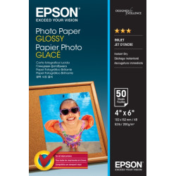 Epson Photo Glossy Pack de 50 Hojas de Papel Fotografico Blanco 10x15cm - Gramaje de 200g/m2