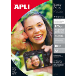 Apli Pack de 10 Hojas Papel Fotografico Photobright Doble Cara A4 175g