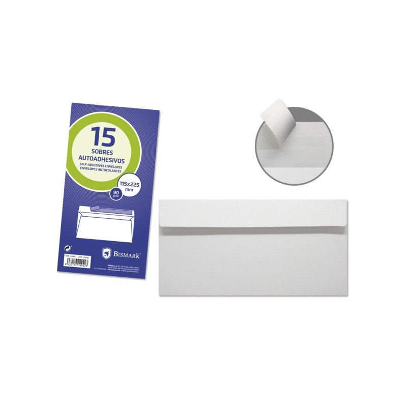 Bismark Pack de 15 Sobres Americanos Papel 90grs