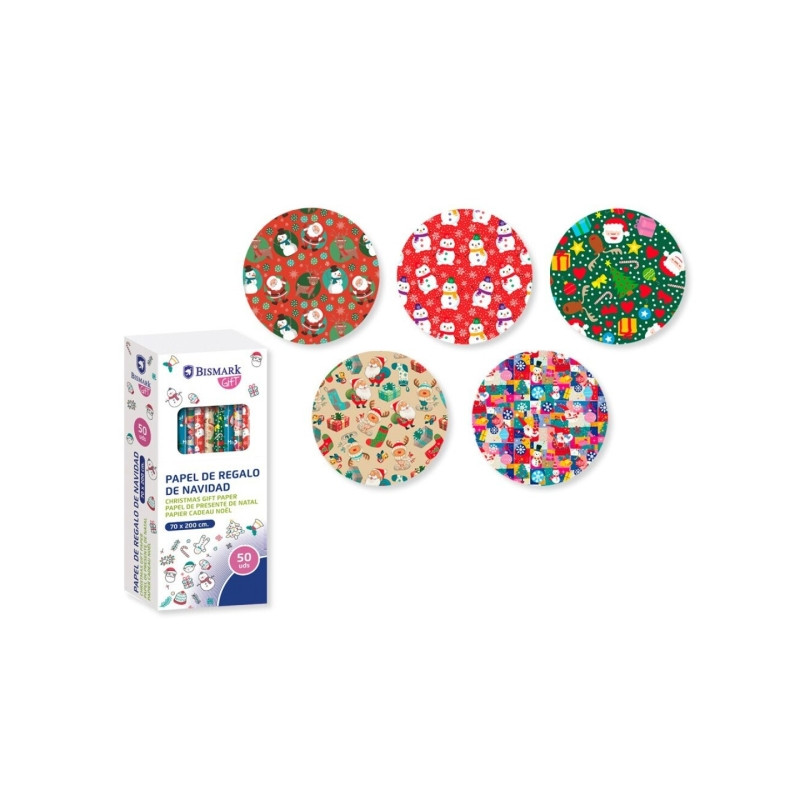 Bismark Navidad Colors Rollo de Papel Regalo (50u.)