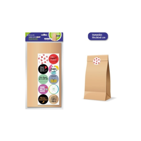 Bismark Pack de 10 Sobres Papel Kraft 50grs con 10 Pegatinas para Cierre