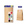 Bismark Pack de 10 Sobres Papel Kraft 50grs con 10 Pegatinas para Cierre