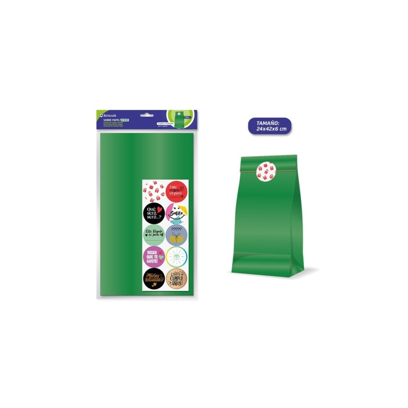 Bismark Pack de 10 Sobres Papel Kraft 50grs con 10 Pegatinas para Cierre
