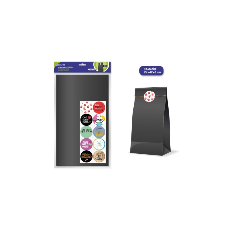 Bismark Pack de 10 Sobres Papel Kraft 50grs con 10 Pegatinas para Cierre