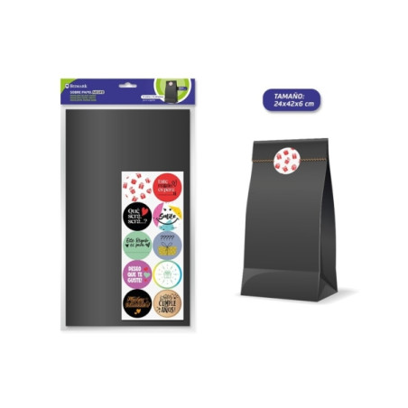 Bismark Pack de 10 Sobres Papel Kraft 50grs con 10 Pegatinas para Cierre