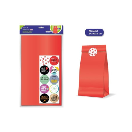 Bismark Pack de 10 Sobres Papel Kraft 50grs con 10 Pegatinas para Cierre
