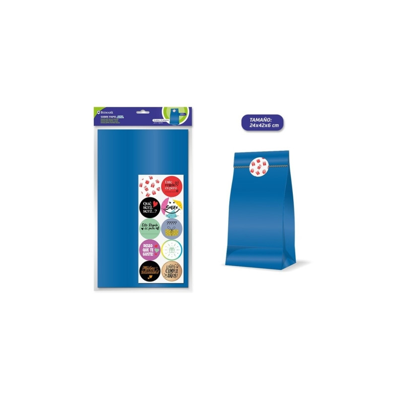 Bismark Pack de 10 Sobres Papel Kraft 50grs con 10 Pegatinas para Cierre