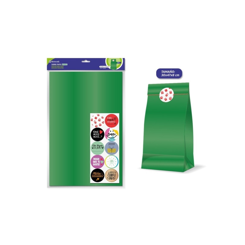 Bismark Pack de 10 Sobres Papel Kraft 50grs con 10 Pegatinas para Cierre