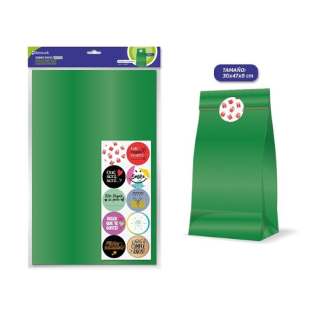 Bismark Pack de 10 Sobres Papel Kraft 50grs con 10 Pegatinas para Cierre