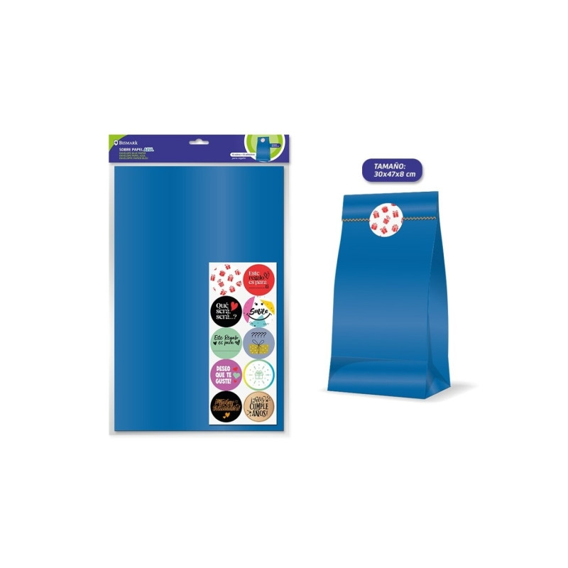 Bismark Pack de 10 Sobres Papel Kraft 50grs con 10 Pegatinas para Cierre