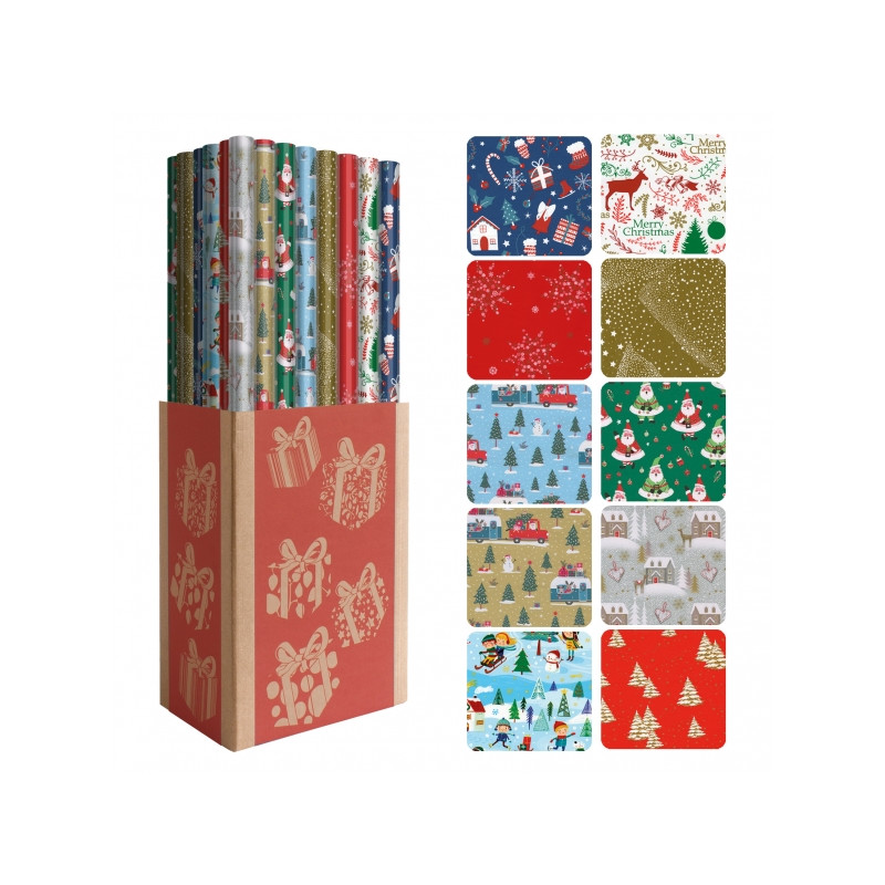 Dohe Navidad Expositor de 50 Rollos de Papel Regalo