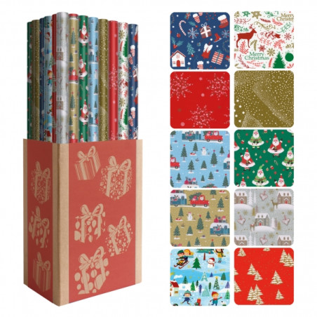 Dohe Navidad Expositor de 50 Rollos de Papel Regalo